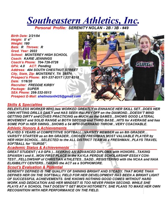 22 NOLAN, SERENITY SB k