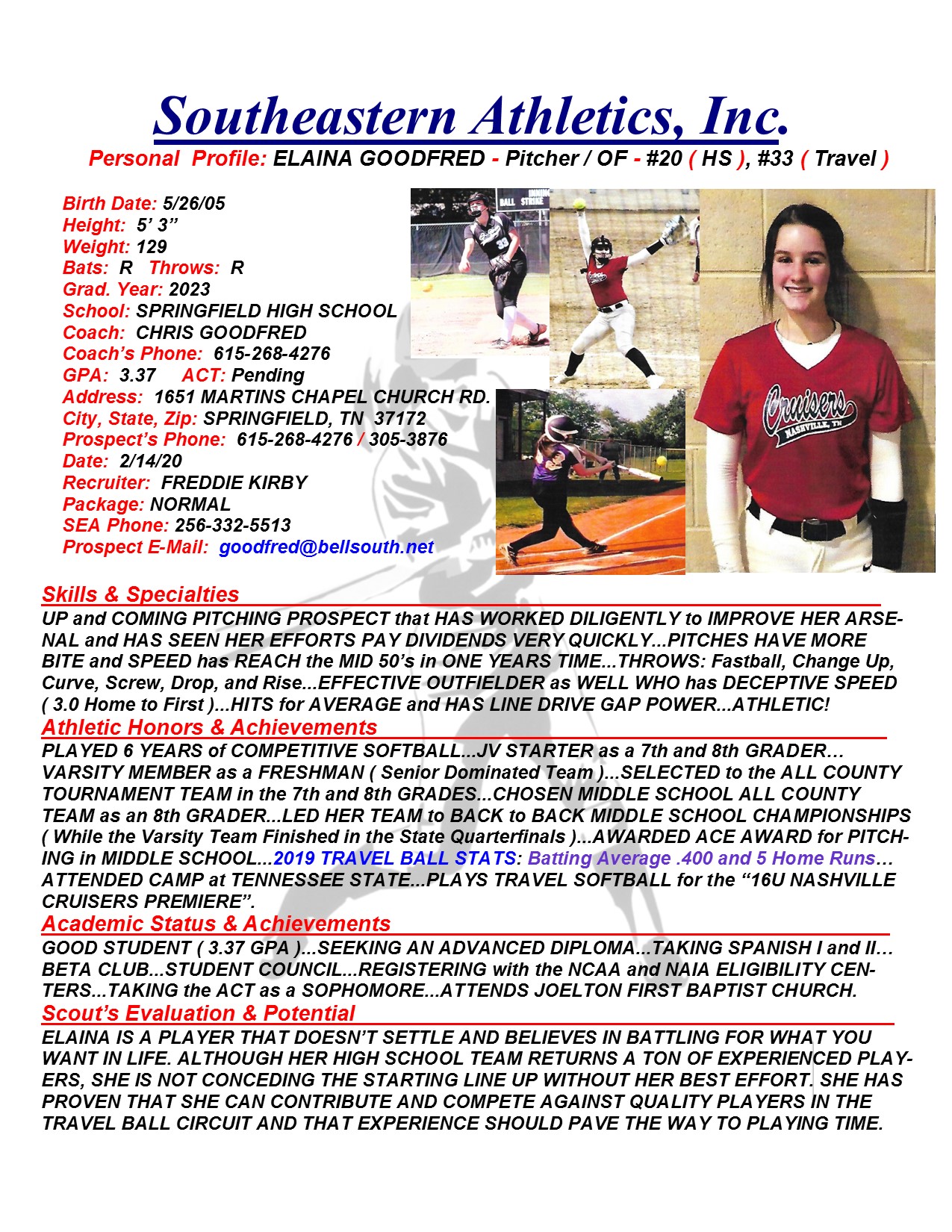 23 GOODFRED, ELAINA SB k