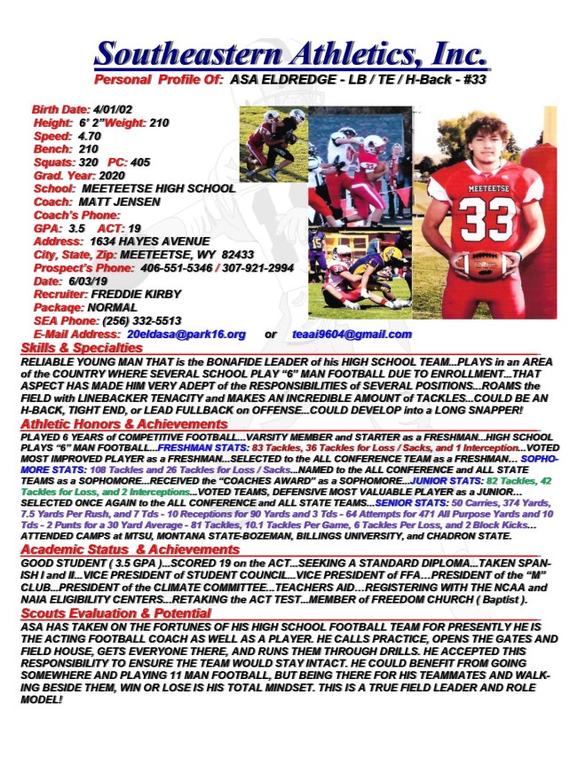 20 ELDREDGE, ASA FB k