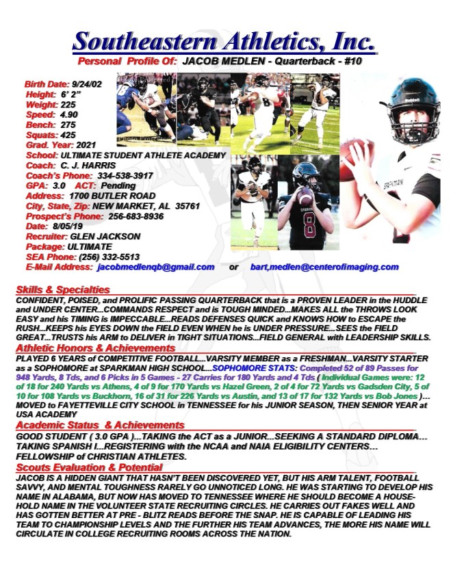 21 MEDLEN, JACOB QB k