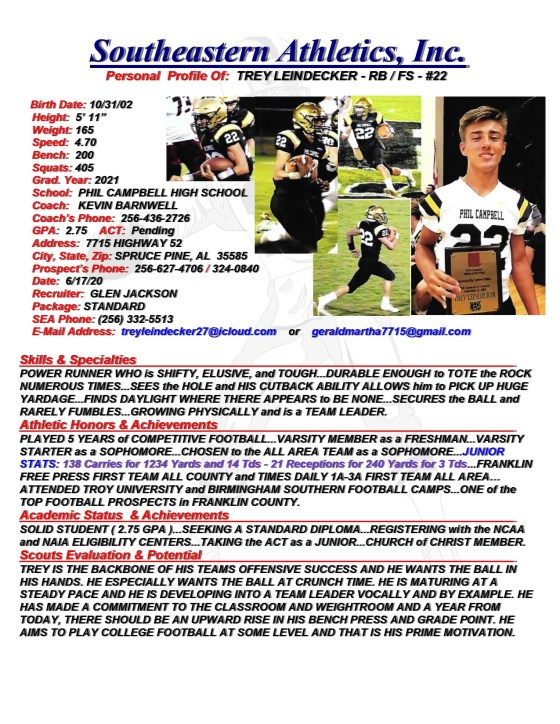 21 LEINDECKER, TREY FB gj