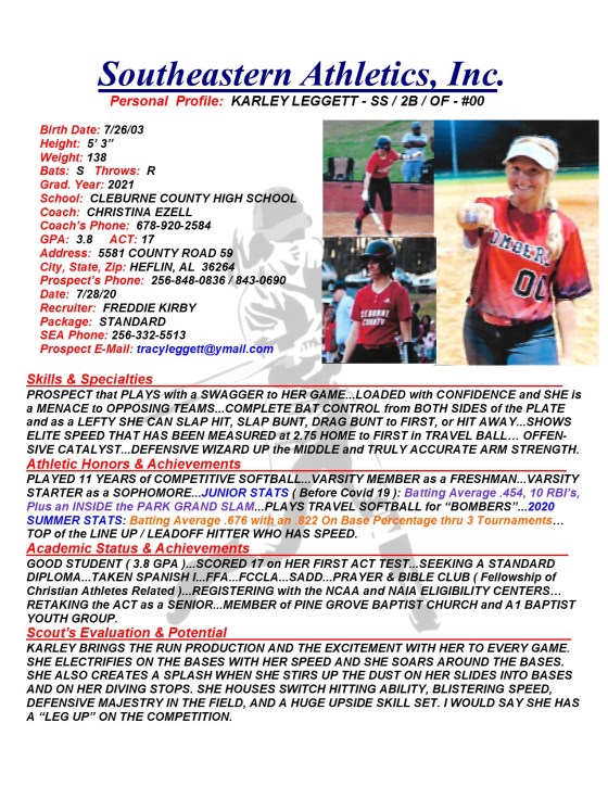 21 LEGGETT, KARLEY SB k