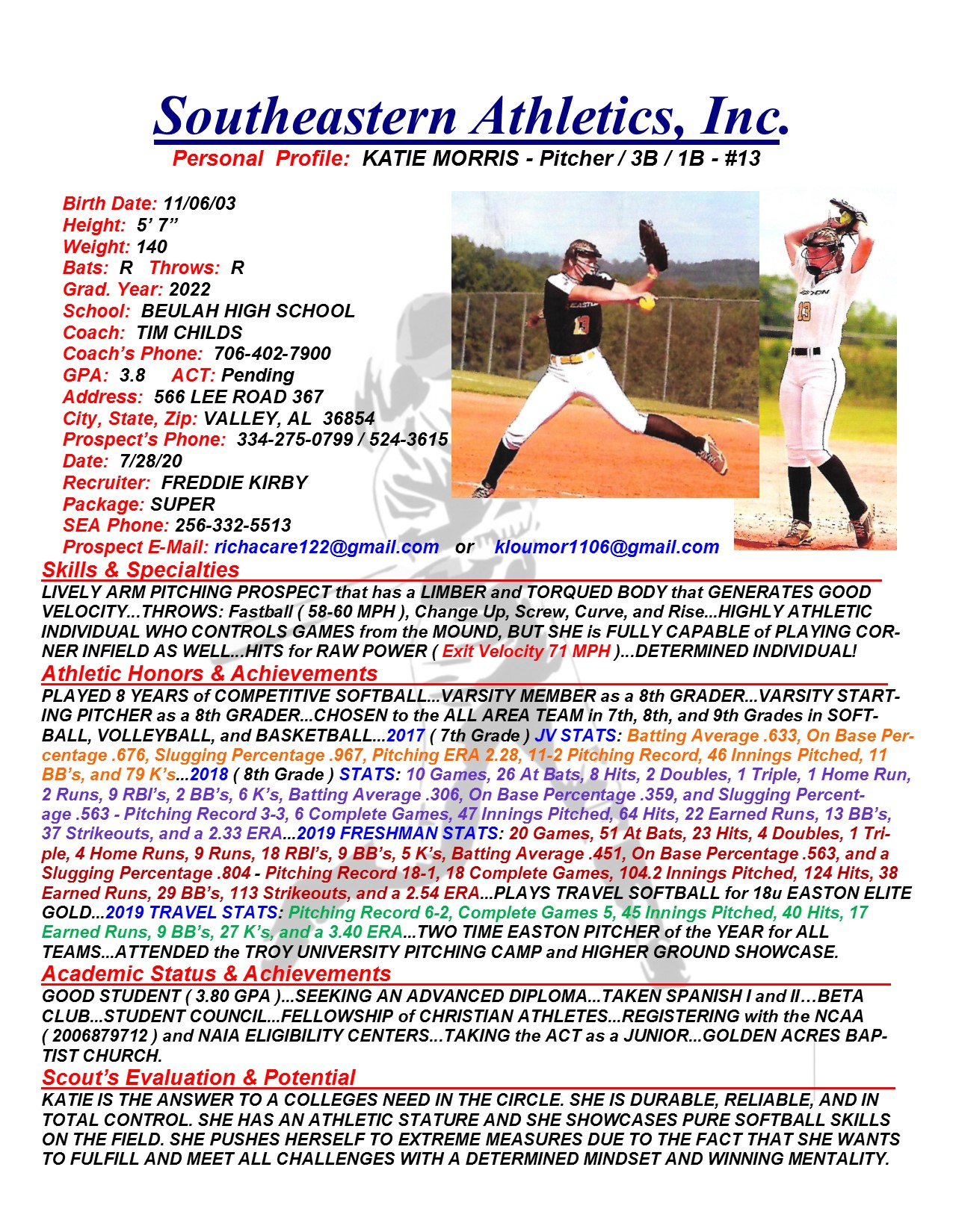 22 MORRIS, KATIE SB k