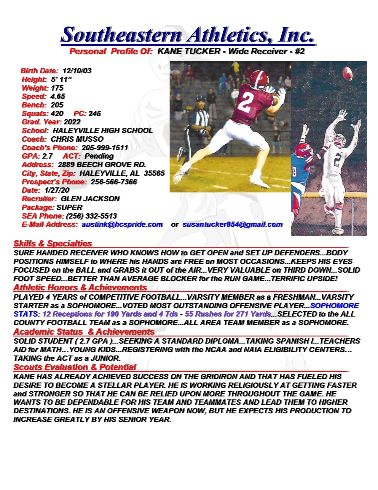 22 TUCKER, KANE FB gj